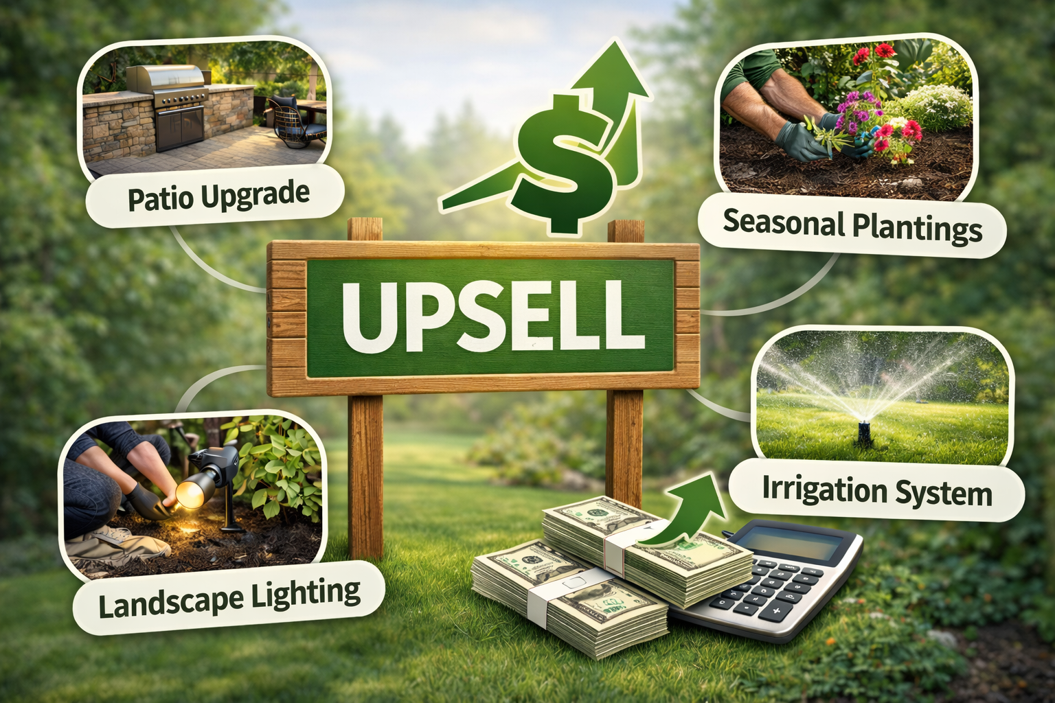 Seasonal upsell email calendar for lawn and landscape companies
