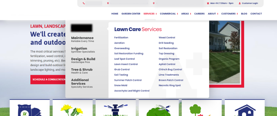 Website service pages structure example