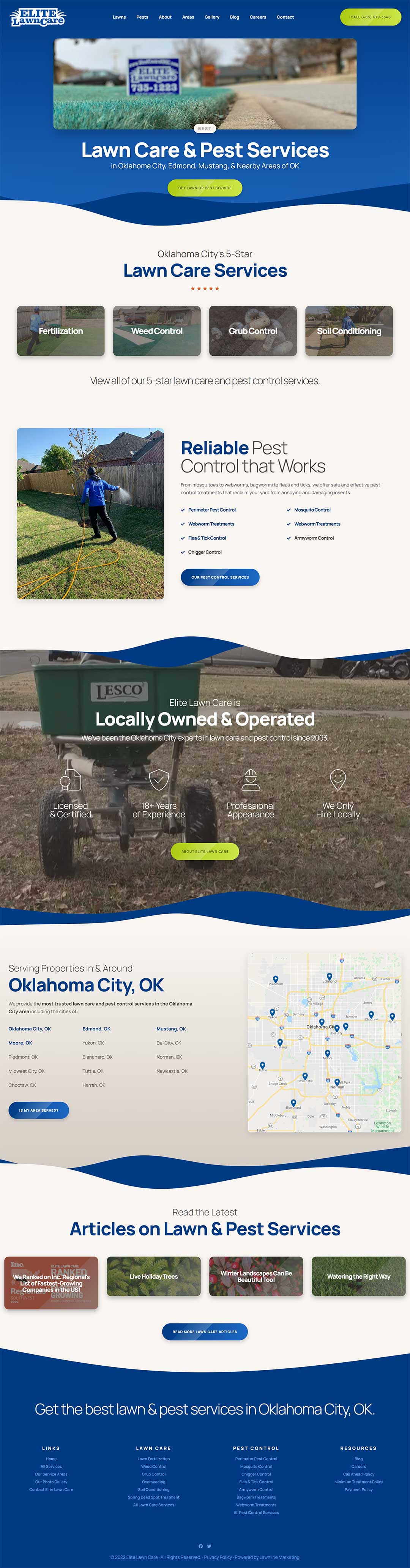 Elite Lawn Care Homepage Screenshot
