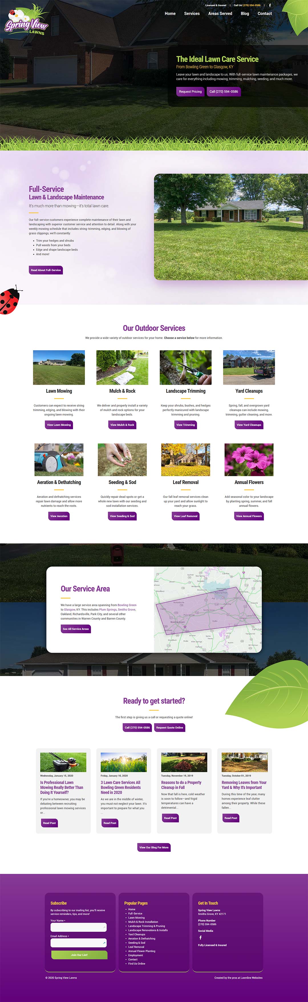 Springview Lawns Homepage Screenshot
