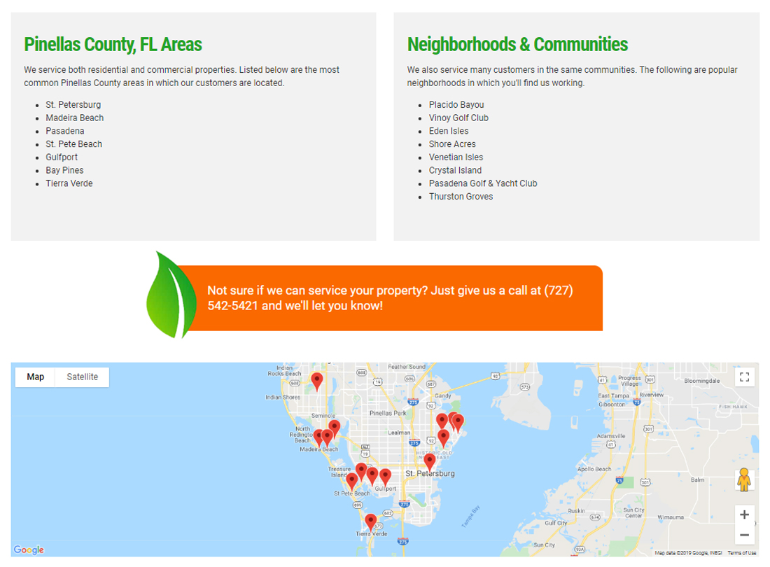 Screenshot: Hyper-Local SEO for lawn mowing services.