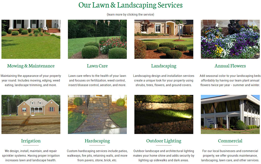 landscaping services list